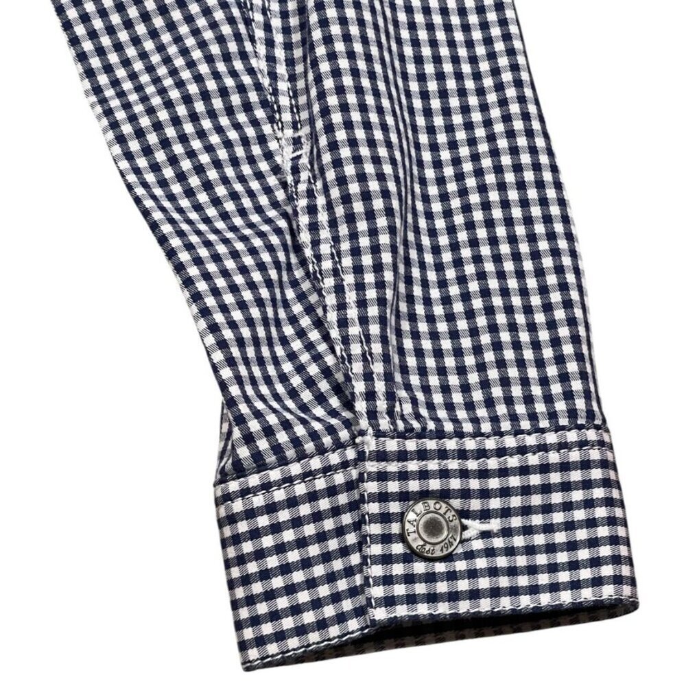 Talbots Lightweight Gingham Jacket Navy White Sma… - image 7